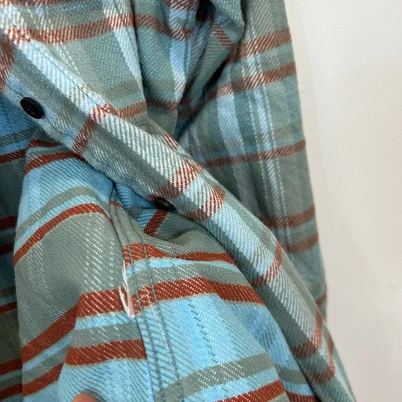 Cotopaxi Mero Flannel Shirt Womens Blue Plaid Organic Cotton Heavyweight Small - Picture 6 of 10